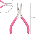 Pink handle jewelry pliers with 12cm length and round-flat carbon steel nose for DIY - Half Round Bail Making Pliers / 1 Piece (12cm) / Pink