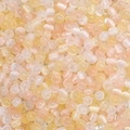 4mm jelly cat-eye glass seed beads in macaron yellow, peach and pearl white colors - 10g/Pack, Approx. 150 Beads, 4mm, Hole Approx. 1mm / Mango Pomelo Sago