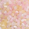Translucent pink and yellow 4mm jelly cat-eye glass beads for DIY jewelry making - 10g/Pack, Approx. 150 Beads, 4mm, Hole Approx. 1mm / Peach Pink