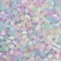 Mix of 4mm macabre jelly cat-eye glass beads in pastel colors for DIY jewelry crafts - 10g/Pack, Approx. 150 Beads, 4mm, Hole Approx. 1mm / Macarons