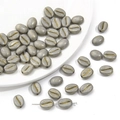 Macro-opname van grijze acryl koffieboon kralen met gouden accenten voor DIY sieraden maken - Ongeveer 8x10mm Gat 1mm 20 st/Pack / Grijs