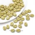 Crèmekleurige koffieboon acrylkralen met gouden groef voor het maken van DIY-sieraden - Ongeveer 8x10mm Gat 1mm 20 st/Pack / Grasgeel
