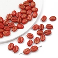 Macro-opname van rode koffieboon acrylkralen met gouden textuur voor DIY-sieraden - Ongeveer 8x10mm Gat 1mm 20 st/Pack / Rood