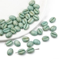 8x10mm lichtgroene koffieboon acrylkralen met gouden glitters voor DIY sieraden - Ongeveer 8x10mm Gat 1mm 20 st/Pack / Pauwgroen