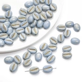 Lichtblauwe Picasso koffieboon acrylkralen met gouden gleuf voor DIY sieraden maken - Ongeveer 8x10mm Gat 1mm 20 st/Pack / Blauw