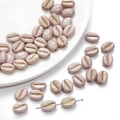 Lichtpaarse acryl koffieboon kralen met gouden groef voor DIY-sieraden maken - Ongeveer 8x10mm Gat 1mm 20 st/Pack / Lichtroze