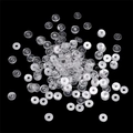 Clear circular PP plastic spacers for DIY jewelry making and piercing protection disks - 5mm Aperture approx 1.5mm / Clear