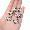 DIY Nähknöpfe in Form von Dalmatiner-Hunden mit schwarzen Punkten auf Weiß - 1 Stück pro Packung / Schwarz Weißer Hund / 24x16mm Öffnung ca. 2mm