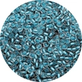 Macro shot of light blue transparent glass seed beads with a pearlescent silver core - Sky Blue