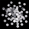 Pile d'entretoises rondes en plastique transparent pour bijoux DIY et support de boucle - 8mm Trou environ 1,5mm / Transparent