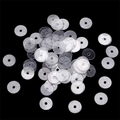 Perles d'espacement rondes transparentes en plastique pour bijoux DIY et bracelets - 10mm Ouverture env. 2mm / Transparent