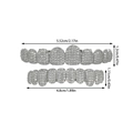 Detailed size chart for silver hip hop grillz set with micro-paved white zircons - Silver (YT001)