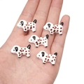 Five pieces of ceramic dalmatian dog shaped two-hole buttons for DIY jewelry crafting - Spotted Puppy (#07)