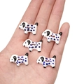 Set of 5 handmade ceramic dalmatian puppy buttons for DIY jewelry and apparel crafting - Spotted Puppy (#09)