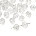 Transparent faceted acrylic round beads for DIY jewelry and beaded crafts - Beaded Style / 10mm (20g/Pack) / Clear White