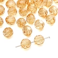 Faceted champagne acrylic beads for DIY jewelry making shown with silver needle - Beaded Style / 10mm (20g/Pack) / Light Coffee