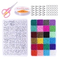 Kit DIY de cuentas de letras acrílicas y cuentas de colores con herramientas y cordón - Kit Combinado de Cuentas de Semilla de Colores y Cuentas de Alfabeto Planas