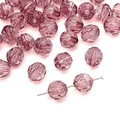 Faceted light purple acrylic round beads for DIY jewelry and bracelet making - Beaded Style / 10mm (20g/Pack) / Fuschia