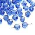 Dark blue faceted acrylic round beads for DIY bracelet and jewelry making - Beaded Style / 10mm (20g/Pack) / Sapphire Blue