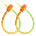 Colorful plum blossom silicone zip ties with gradient orange yellow and green tones - Orange Red Head
