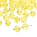 DIY handmade faceted yellow acrylic round beads with central hole for jewelry making - Beaded Style / 10mm (20g/Pack) / Yellow