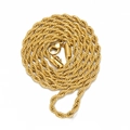 Collier chaîne de torsion en alliage doré poli avec un fermoir mousqueton - Chaîne Corde Or 60cm