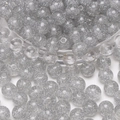 Silver glitter resin beads for DIY jewelry making featuring round shape with center holes - 10 Pieces/Pack (10mm, 1.5mm Hole) / Gray