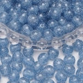 Sky blue glitter resin round beads with internal silver sparkles for DIY jewelry making - 10 Pieces/Pack (10mm, 1.5mm Hole) / Blue