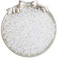 DIY craft beads in translucent white finish, round glass beads for handmade jewelry making - 4mm (10g/Pack) / Opalite