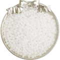 DIY jewelry beads in translucent white, stacked in a vintage silver tray for bracelets - 4mm (10g/Pack) / Jade White