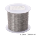 0.2mm silver stainless steel beading wire on white spool for jewelry making 380m - Diameter 0.2 Length 380 / Silver
