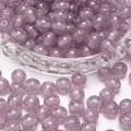 Sparkly light purple resin round beads with silver glitter for DIY jewelry making - Purple