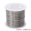0.4mm silver stainless steel beading wire for DIY jewelry making, 100 meters per roll - Diameter 0.4 Length 100 / Silver