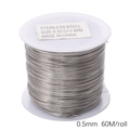 0.5mm silver stainless steel beading wire 60m roll for DIY handmade jewelry crafts - Diameter 0.5 Length 60 / Silver