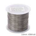 Fil d'acier inoxydable de 0,6 mm pour bijoux DIY, bobine de 43 mètres de longueur - Diamètre 0.6 Longueur 43 / Argent