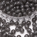Handmade 10mm black resin round beads with silver glitter star-sky effect for DIY jewelry - Black