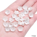 11mm ABS imitation pearl flower bead for DIY jewelry making and handmade accessories - #04 Five-Petal Flower / 40 Pieces/Pack (11mm) / Artificial Pearl White