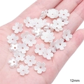 Pearly white 12mm ABS imitation pearl flower beads for DIY jewelry making and crafts - #05 Five-Petal Plum Blossom / 30 Pieces (12mm) / Artificial Pearl White