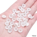 10mm white ABS pearl petal bead charm for DIY handmade jewelry and bracelet making - #06 Small Daisy / 30 Pieces/Pack (10mm) / Artificial Pearl White