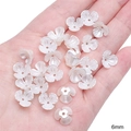 6mm pearl white ABS flower petal bead caps for DIY jewelry making and bracelets - #07 Concave Three-Petal Flower / 30 Pieces/Pack (6mm) / Artificial Pearl White
