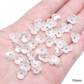 10mm pearl white ABS flower petal beads for DIY jewelry making and bracelets - #08 Three-Petal Flower / 30 Pieces/Pack (10mm) / Artificial Pearl White