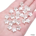 Pearlescent white 11mm cherry blossom resin beads for DIY jewelry making and handmade crafts - #10 Small Cherry Blossom / 30 Pieces/Pack (11mm) / Artificial Pearl White