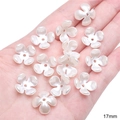White 17mm ABS imitation pearl flower beads for DIY jewelry and bracelet making - #12 Four-Petal Flower / 20 Pieces/Pack (17mm) / Artificial Pearl White