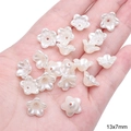 13x7mm cream ABS imitation pearl flower beads for DIY jewelry making and handicraft decor - #13 Trumpet Flower / 30 Pieces/Pack (13x7mm) / Artificial Pearl White