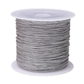 Silver metallic braided thread spool for jewelry making and DIY handmade crafts - 15-Ply 1mm 15m/Roll / Silver