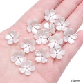 Pearly white 15mm ABS cherry blossom flower beads for DIY jewelry and crafts - #15 Five-Petal Flower / 40 PCS (15mm) / Artificial Pearl White