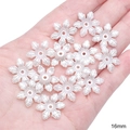 White 16mm snowflake ABS pearl beads for DIY jewelry making and handmade accessories - #16 Six-Leaf Flower / 30 Pieces/Pack (16mm) / Artificial Pearl White
