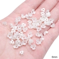 6mm white ABS faux pearl flower petal bead caps for DIY jewelry making and bracelets - #01 Three-Petal Flower / 50 Pieces/Pack (6mm) / Artificial Pearl White