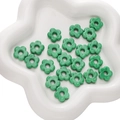 Green malachite pattern flower beads for DIY jewelry making displayed in a star tray - 1 Piece/Pack Diameter approx 16mm Hole approx 4.5mm / Dark Green