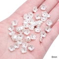 8mm pearl white ABS petal flower beads for DIY handmade jewelry and clothing accessories - #02 Five-Petal Flower / 40 Pieces/Pack (8mm) / Artificial Pearl White